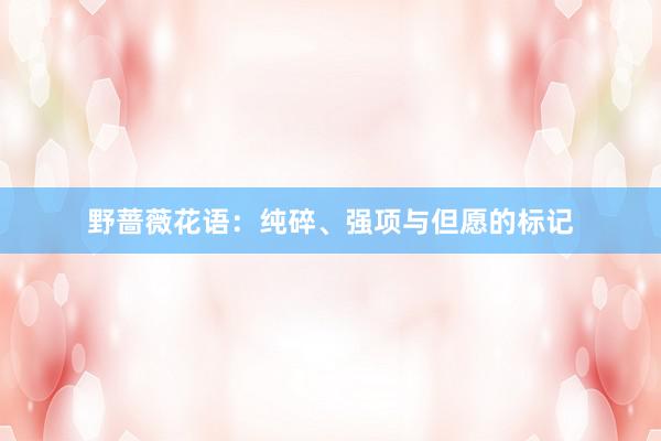 野蔷薇花语：纯碎、强项与但愿的标记